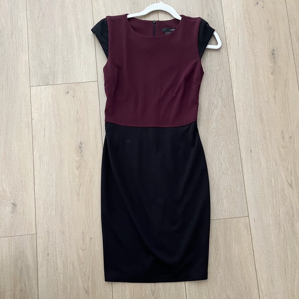 NWT Aqua Fitted Maroon and Black Dress Size Small